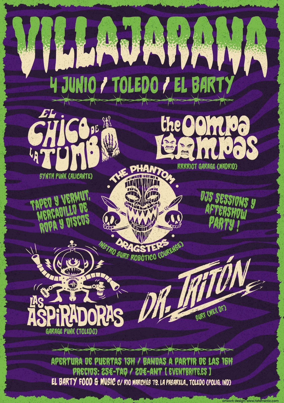VillaJarana Fest (I) 2022 [El Barty @ Toledo] DR. TRITON + LAS ASPIRADORAS + THE PHANTOM DRAGSTERS + EL CHICO DE LA TUMBA + THE OOMPA LOOMPAS